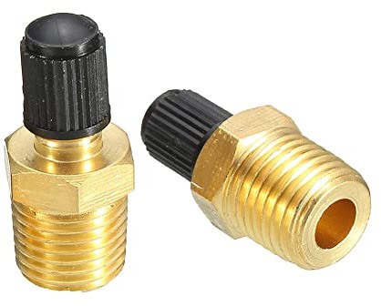 2 Stück 1/4 NPT Messing Luftkompressor Tank Füllventile, Messing Reifenventil Vernickelt Luftkompressor Auto NPT MPT Messing Autoventil Tank Prüfventil Reifenventil Felgenventile für Dunlop Ventil