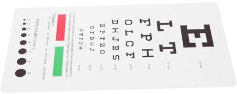 HOMSFOU Tabella Oculistica Bifacciale Portatile in Plastica 7.28X3.94 Pollici Per Esami Vista Domestici E Negozio Ottica Design Resistente E Facile Da Usare