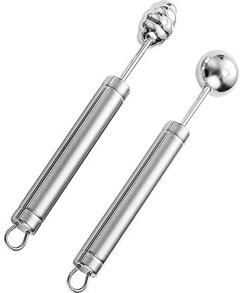 MAGICLULU Set Di Scavino Per Anguria Cucchiaio Per Frutta E Scavino Di Melon Baller Scoop 304 in Acciaio Inossidabile