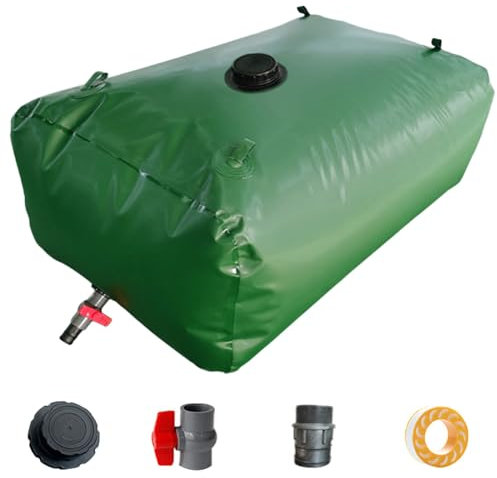 HAIXHX Wasserblasentank Faltbare Blase Tank Für Dürre Resistent, 240L/63.Gal Notfall Wasser Lagerung Blasen/Weicher Wassersack Mit Großer Kapazität, Grün (Color : G, Size : 1.2x1x0.79m/946L/250gal)