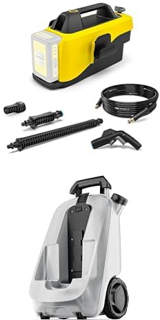 Kärcher Mobile Outdoor Cleaner OC 6-18 (Mitteldruck 24 bar, Flexschlauch 4m, ohne Akku und ohne Schnellladegerät) Gelb + Kärcher WT 12 l Wasser Trolley