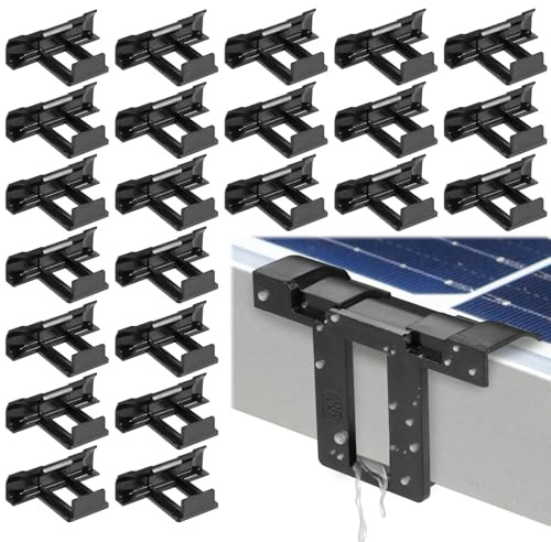 Fentar 24 Stück Solarpanel Wasserablauf Clips 35mm ABS-Material | Dauerhaft Wasserablauf Clips PV Module 35mm, Hohe und Niedrige Temperatur Wasserablauf Clips für Solarmodule Solar Zubehör