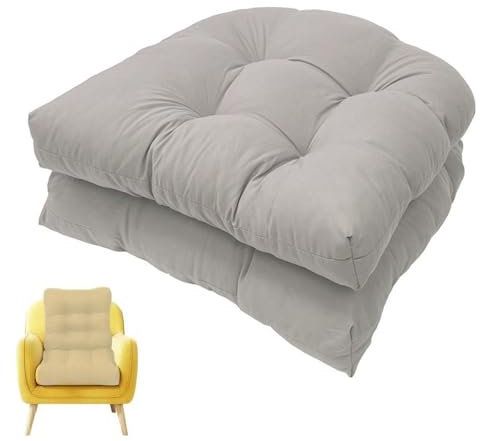 GYYFQH Stuhlkissen 2er Set, Sessel Kissen Zurück Sitzkissen Pad 48x48 cm, Sitzpolster Für Outdoor Geeignet, Outdoor Gartenstuhlkissen，Gartenstuhlkissen, Terrassensofakissen(B,Waterproof Type)