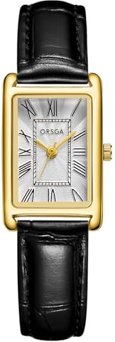 CIVO Damenuhr Schwarz Lederarmband Armbanduhr: Rechteckige Uhren Damen Analog Quarz - Klein Vintage Frauen Uhr Klassische