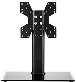 Universal TV Stand Adjustable Height Swivel Table Stand for 32 55 Inch Flat/Curved Screens with Tempered Glass Base Portable Pedestal Bracket for Home Entertainment