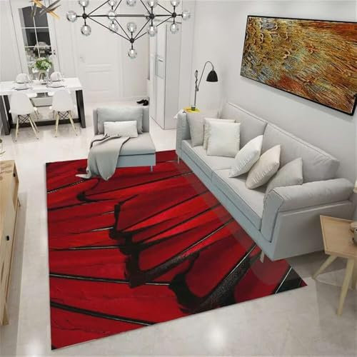 RUGMRZ Teppich Angebote Moderne Geometrie, Mode, Einfachheit, Wohnzimmer, Sofa, Schlafzimmer, Anti-Rutsch Teppich Terrasse Outdoor Rot Teppich Jugendzimmer Langfloorteppiche 180X250CM