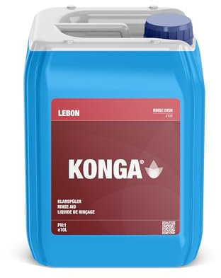 Konga Rinse Dish - Lave-vaisselle de qualité industrielle commerciale - Pour lave-vaisselle professionnel - Finition / rinçage pour lave-vaisselle - Pour une vaisselle impeccable - 1, 10 l (10 litres)