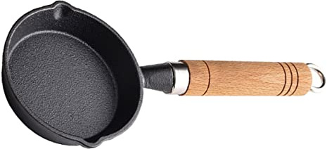 CIYODO Mini Sartén De Hierro Fundido Portátil Asa Para Derretir Mantequilla y Cocinar Huevos Desayuno