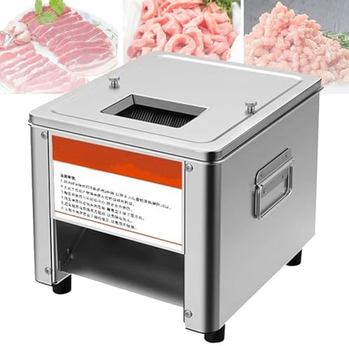 Electric Meat Cutter Machine, Stainless Steel Meat Slicer for Chicken, Fish, and Beef - Commercial Grade Slicer for Slices, Strips, and Cubes