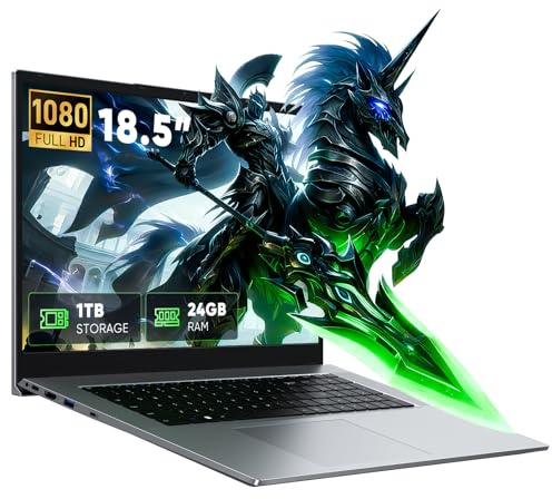 Tylvx 18.5 FHD Laptop Computer, 24GB RAM 1TB SSD, Dual-Core m3-8100Y up to 3.4GHz, HDMI,RJ45,Large Screen Win11 Laptop for Student, Home Business, Multitasking & Entertainment