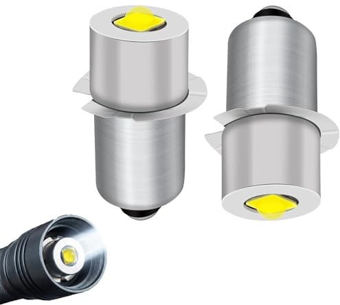 Paar LED-Ersatzlampen P13.5S 5W für Taschenlampe 6-24V mit 300 Lumen: Hochwertige Lichtleistung und Langlebige Haltbarkeit für Batteriebetriebene Taschenlampen C/D