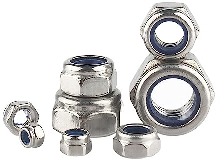 Edelstahl-Nylon-Sechskantmutter, M2,5 M3 M4 M5 M6 M8 M10 M12 M14 M16 M20 304 Edelstahl Sechskant Nylon Einsatz Kontermuttern(M16 X 2pieces)