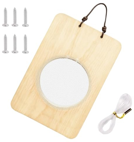 Genérico Soporte Montaje para Helechos Cuerno de Alce | Maceta Madera Natural Helecho Cuerno Alce | Marco Madera Plantas,Para Porche Salón Dormitorio Balcón Patio Jardín Hogar Exterior e Interior