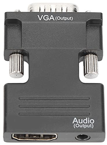 Zunate Ljudkonverterare med 3,5 Mm-uttag och HD-multimediagränssnitt Till VGA-adapter Idealisk för Högupplöst Streaming för HDTV och Mediaspelare Black 1 Unit