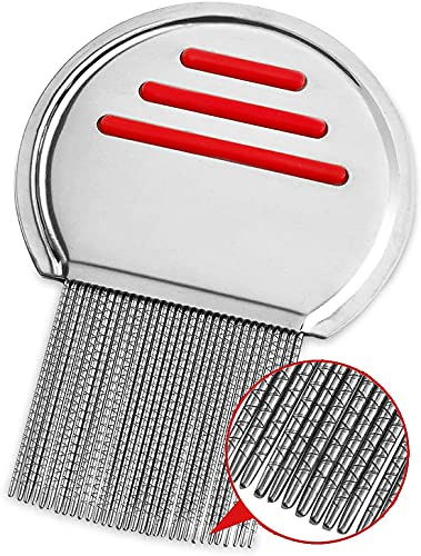 Lice Nit Comb Get Down Stainless Steel Metal Tooth Head Long Teeth/Professional Stainless Steel Nit Comb for Head Lice Treatment,Reusable,Removes Louse Nits (Pack of 1)