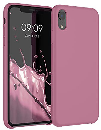 kwmobile Cover per Apple iPhone XR Custodia - Back Case per Smartphone in Silicone TPU - Protezione Gommata - rosa scuro