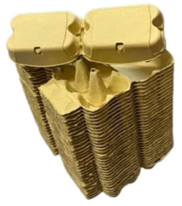 Anglia Farm Supplies - Effect 6 Marne Yellow Egg Boxes - fibre half dozen cartons - sheet 8 labels (560 Cartons)