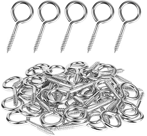 MOGADEE® 10 Stück Ösenschraube Edelstahl, Schraubösen Edelstahl M3 40mm | Ringschraube, Haken Zum Schraubhaken, Schraubösen mit Gewinde, Ösenhaken um eine Wäscheleine zu Spannen Weihnachtsgirlande