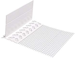 5x Handelskönig Sockelkantenprofil PVC 80 mm mit Gewebe 200 cm Sockelprofil 10 m Einsteckprofil Dämmung Perimeter Fassade Putzabschluss Kantenprofil