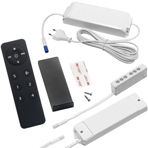 LINERO MosaiQ LED-Steuerungsset für LED-Profil Mix (max. 36 Watt inkl. 6-Fach Verteiler dimmbar) Funkfernsteuerung, stufenlose Steuerung der Lichtfarbe, für Relingsystem von Sotech