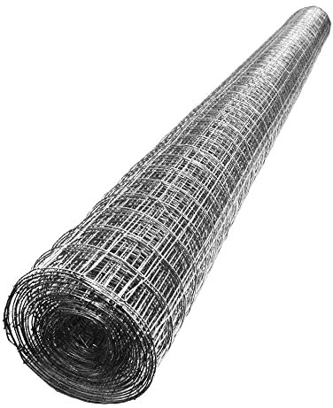 Galvanised Welded Chicken Wire Mesh Roll, Strong Netting for Rabbit Aviary Fence, 5 Metre Rolls (1 Square 5 Metre x 1200mm Roll)