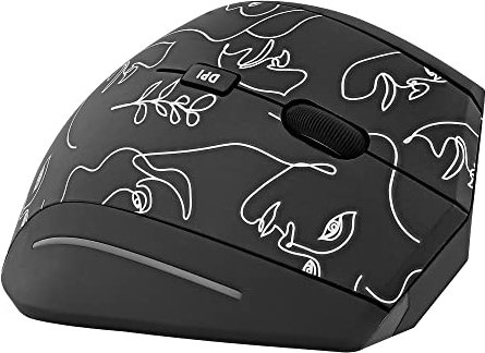 T’NB Souris Mariko - Souris Ergonomique Verticale sans Fil 2.4 GHz Design Exclusiv, Récepteur USB-A, Confortable Toucher Doux, Pile Longue Durée avec Mode Veille Automatique - Motif Line Art