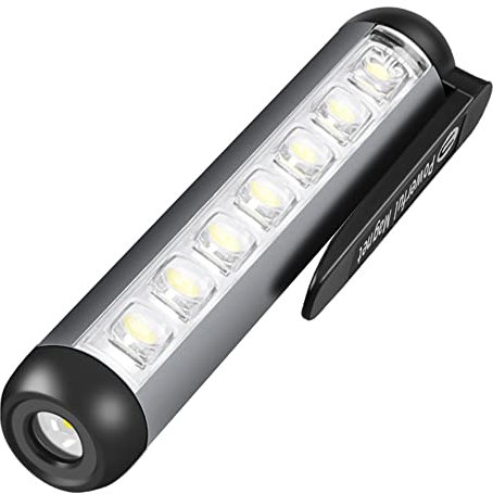 Techigher Linterna portátil de 500 mAh batería tipo C imán de carga COB LED lámpara de cabeza con clip para bolígrafo 3050