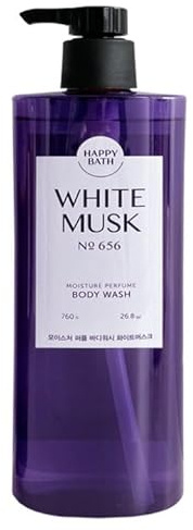 ZEESOON Happy Bath Moisture Performed Shower Body Wash for Women, Men No 656 (760ml 25.69 fl oz.) skin care and skin soft body cleansing foam (White Musk)
