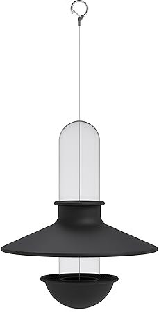 EVA SOLO | De Luxe Vogelfutterautomat Black | Funktioneller Vogelfutterautomat in Schlichter Optik aus schwarz pulverbeschichtetem Edelstahl | Black