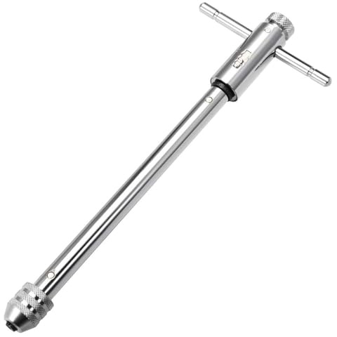 TA-VIGOR Adjustable T-Handle Ratchet Tap Wrench for Metric M3-M8, Reversible Ratchet Tap Holder Reamer Hand Tapping Tool, 250mm ((9.84-inch) Body