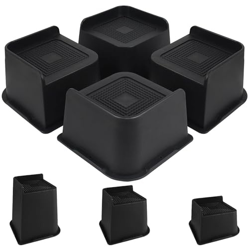 Duscdesp 4 Stück 7.6cm Möbelerhöhung, L-Form Betterhöhung Tischerhöhung Robuste Schwerlast Tischbein Verlängerung Möbel Erhöhung Möbelfüße für Schreibtisch Sofa Tisch Couch Stuhlbein Bett Füße