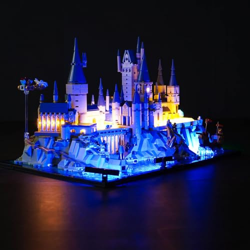 LocoLee Licht Kompatibel mit Lego Schloss Hogwarts mit Schlossgelände, Led Beleuchtungs Compatible with LEGO 76419 Hogwarts Castle - Nur Lichter Set, Kein Modell (Standard Version)