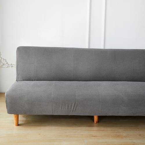 DOTBUY-SHOP Ohne Armlehne Sofahusse Stretch, Weich&Bequem Sofa Abdeckung, Sofa Überzug Armloser Möbel Protector (190-230cm,Hellgrau)