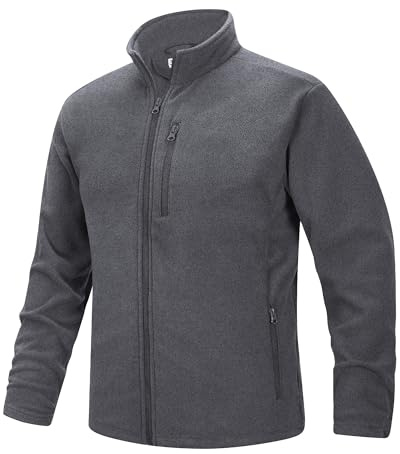 33,000ft Herren Fleecejacke Stehkragen Warm Jacke Leichte Strickjacke | Männer Outdoor Fleece Jacke Übergangsjacke, Full Zip Midlayer, Vliesjacke Fließjacke für Wandern Laufen Freizeit