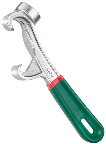 Upgraded Bucket Opener Tool 5 Gallon, 8.5 Inch Aluminum Paint Bucket Lid Opener Wrench with Non-slip Rubber Handle Grip, Metal Can Opener Lid Pail Remover Tool for Home Industrial