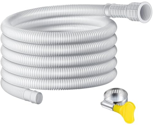 Dehumidifier Drain Hose, 9.8FT Flexible Drain Hose with Cuttable Rubber Adapter and Connect Clamp, for Most of Dehumidifiers, Air Conditioners, Garden Faucets