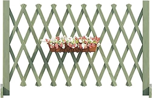 Fioriere da Recinzione, Recinzione in Legno telescopica Verde, utilizzata per la Decorazione di Interni, Recinzione da Giardino per Esterni, Struttura per arrampicarsi su Piante (Dimensioni: