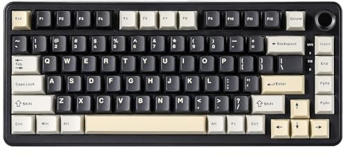 YUNZII B75Tastiera meccanica, tastiera sostituibile a caldo al 75% con manopola, tastiera da gioco a guarnizione retroilluminata RGB,per WIN/MAC (nero, milk v2)