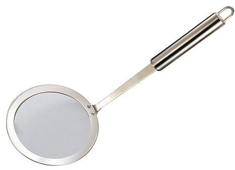 Garneck 2 Piezas colador de acero inoxidable freidora pasta tortellini colador para hornear espumadera práctica Espumadera para freír cuchara suministros de cocina Silver