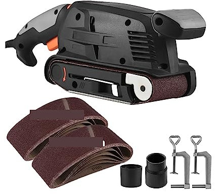 Levigatrice Levigatrice a nastro elettrica da 600 W Levigatrice a velocità variabile Levigatrice for la lavorazione del legno for legno con 12 nastri abrasivi con prestazioni di lunga durata(Type1)