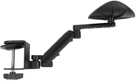 Sarini Ergonomische Armlehnenstütze, Handgelenkauflage für Schreibtisch-Armlehnenpolster, verstellbare, drehbare Handgelenkauflage (schwarz) mit Legierungsverlängerung für ultimativen Komfort und Halt