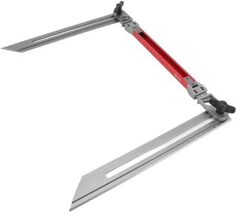 Stair Tread Template Tool 17.9-58.9 Inches Aluminum Alloy Stair Tread Gauge, Stair Tread Measuring Tool Jig, Stair Gauge Tool, Shelf Layout Tool for Measuring Angle Length Depth