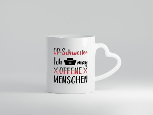 Ich mag offene Menschen | Skalpell | Krankenhaus | Operation - Herzhenkel Tasse - Kaffeetasse/Geschenk/Familie