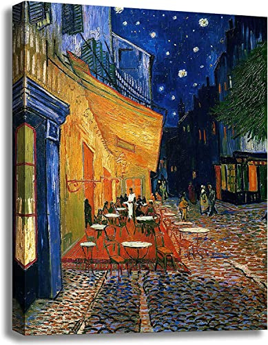 Vincent Van Gogh Kunstdruck auf Leinwand, Motiv: Café-Terrasse bei Nacht, klassischer Kunstdruck für Schlafzimmer, Badezimmer, 61 x 91,4 cm