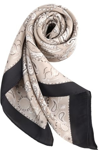 DAMILY Bandana Herren Satin Kopftuch Sommer Halstuch Cowboy Tuch 70x70 | Vintage Bandana quadratisch, für Herren & Damen, Motorrad Piratentuch, Festival Haarband