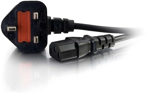 2X Kettle Lead Power Cable (NEW), IEC C13 UK Plug, 1.5M/5FT Length, Black, Compatible with TVs, Monitors, Printers, PCs, Computers, Laptops