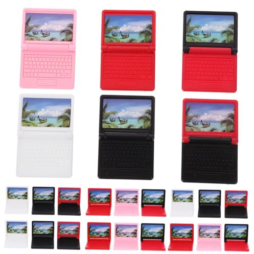 Abaodam 24Pcs Mini Doll Laptop Simulation Mini Laptop Adornments for Playhouse Decoration Inspiring Creativity and Imagination and Realistic Design