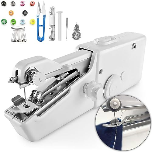 Mr.Twinklelight Mini Nähmaschine,Handnähmaschine Elektrische Nähmaschine Tragbare mit Nähzubehör für Anfänger,für den Hausgebrauch,zum Nähen von Kleidung,Vorhängen,Handarbeiten