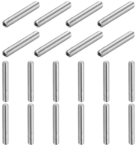 sourcing map Madenschrauben, M3-0,5 x 20 mm, 304 Edelstahl, Innensechskantschrauben, Innensechskantantrieb für Badezimmerarmaturen, Reparatur, Möbel, DIY-Projekte, 20 Stück