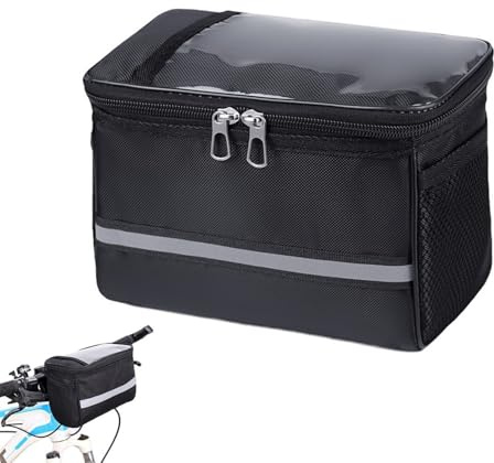 SIXHAOBU Fahrradtasche Lenker wasserdicht, lenkertasche Fahrrad, wasserdichte Herren Damen Fahrrad Lenkertasche Für Mountainbike E-Bike Rennrad Damen & Herren geeignet (Schwarz)